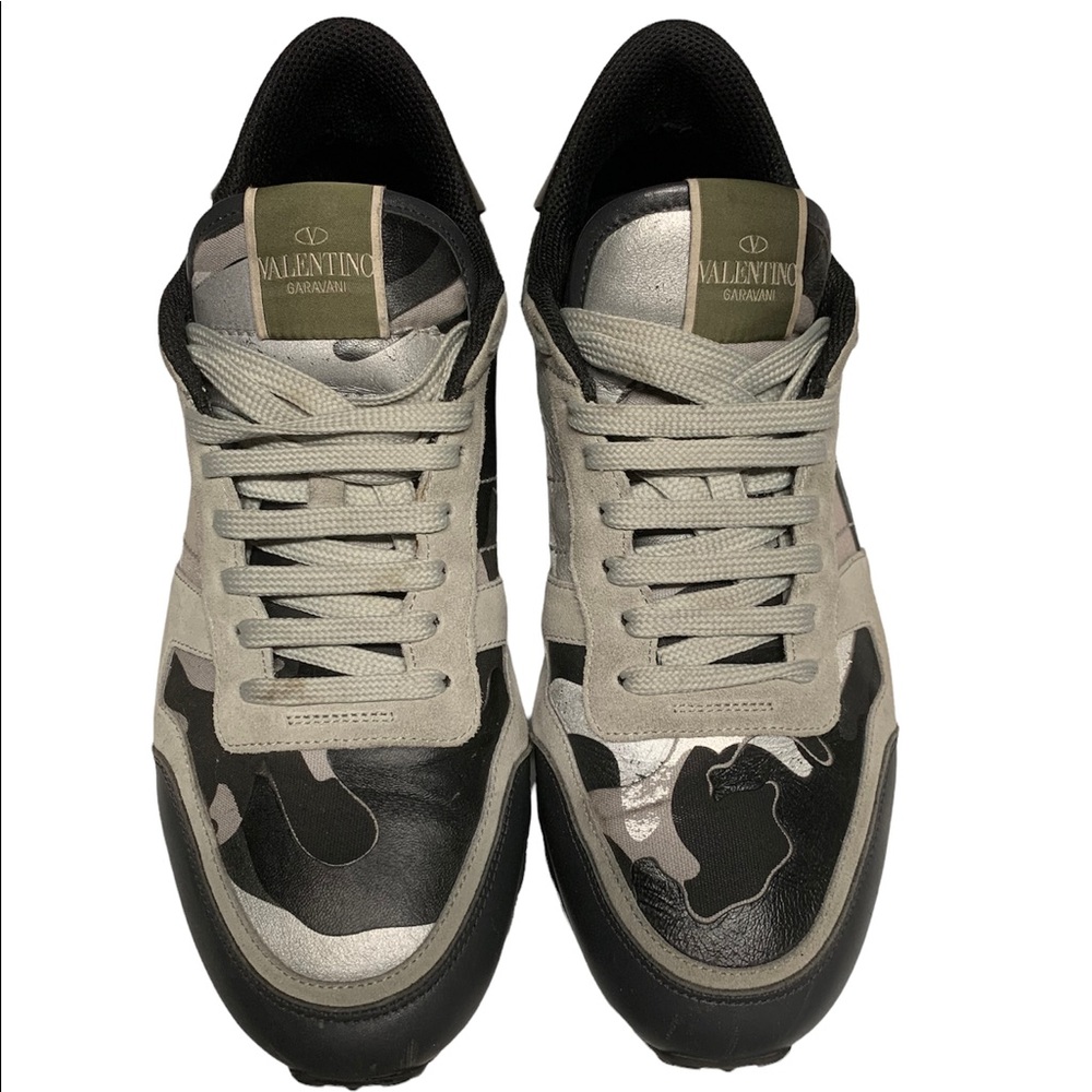 Valentino Garavani Men's Black Valentino Garavani Rockrunner Camouflage Sneakers - Picture 1 of 10
